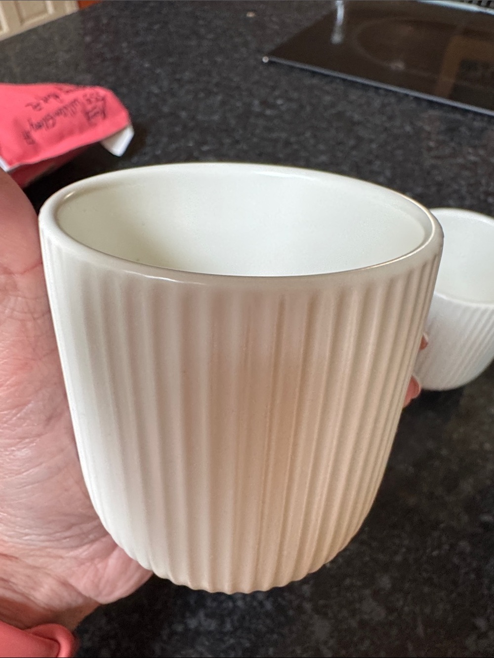 NORWEX Ribbed Ceramic Tumbler Set - 2 White, 2 Sage & 1 Gray - Picture 4 of 6